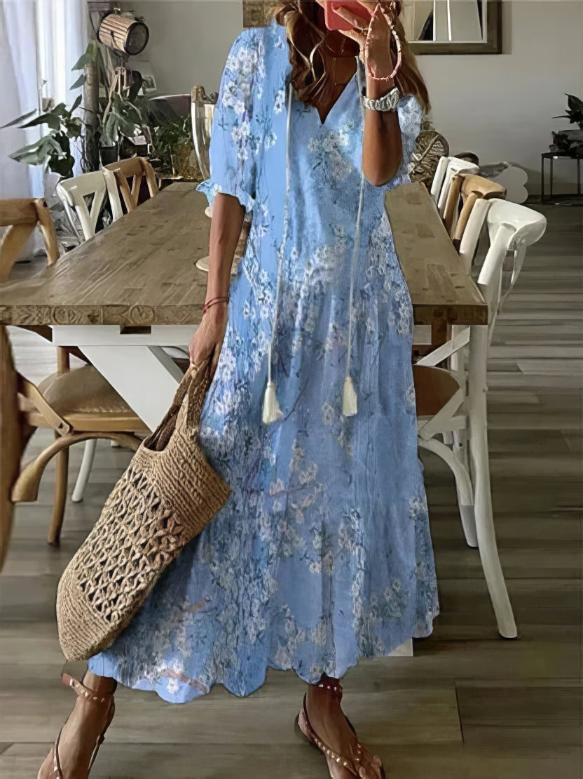 Isaline - Robe Bohème avec Couverture pour l'Abdomen