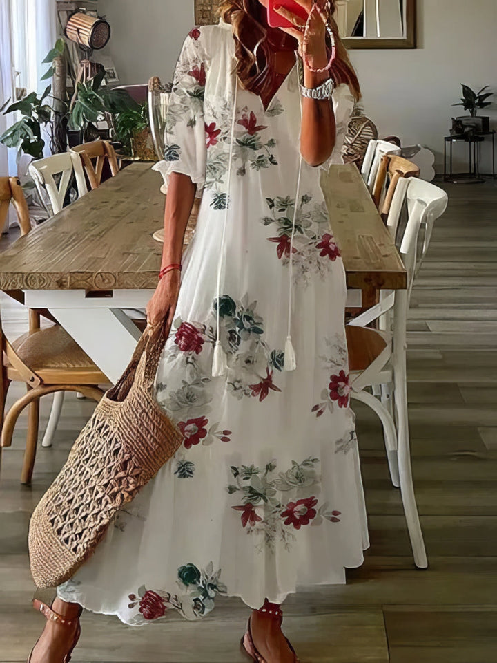 Isaline - Robe Bohème avec Couverture pour l'Abdomen