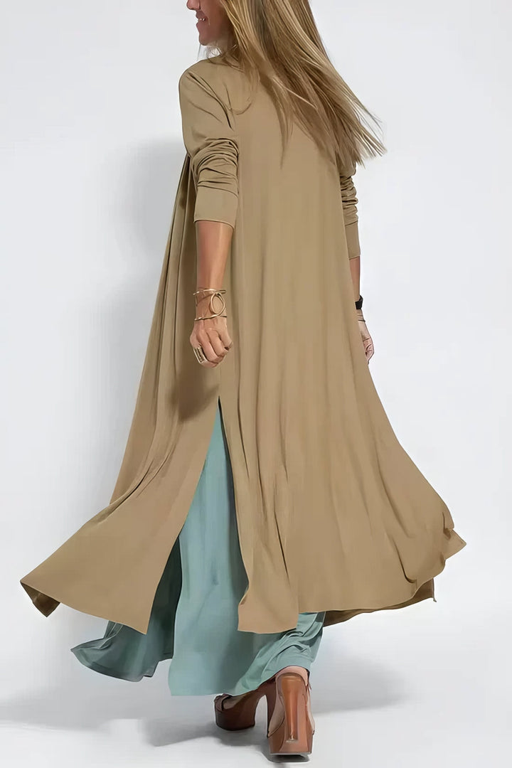 Robe longue élégante + cardigan assorti OFFERT