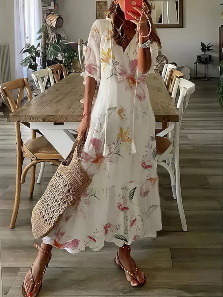Isaline - Robe Bohème avec Couverture pour l'Abdomen